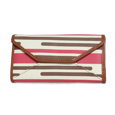 Trendy Women's Wallet With Stripe and Stitching Design